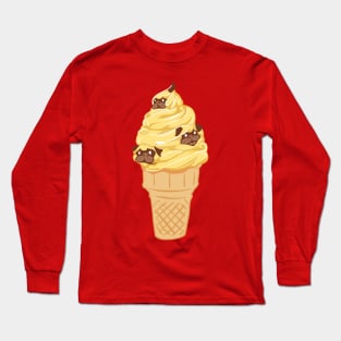 Ice Cream Cone Pugs Long Sleeve T-Shirt